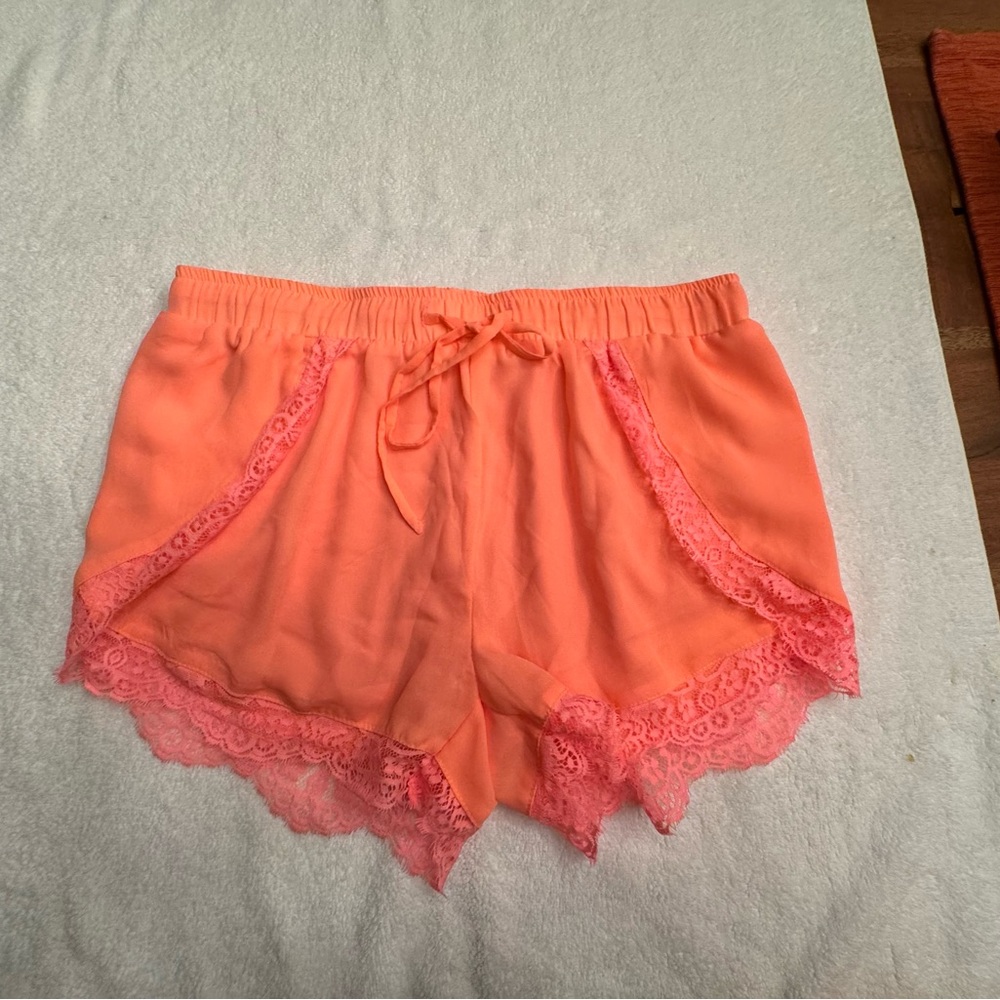 Junior drawstring shorts. Coral,  size M. Vera and Lucy. Great condition.
